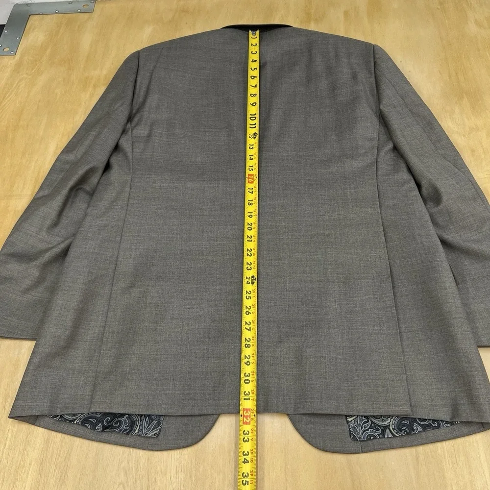 Joseph Abboud Custom Suit Mens 44L Long Wool Pleated Pants 37x30 Tan